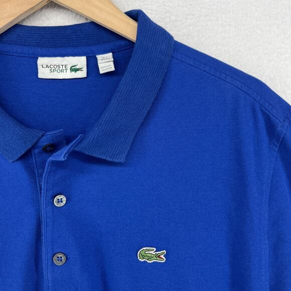 LACOSTE Shirt Mens 7 2XL SPORT Polo Golf Short Sleeve Jersey Cotton Blue - Picture 7 of 13